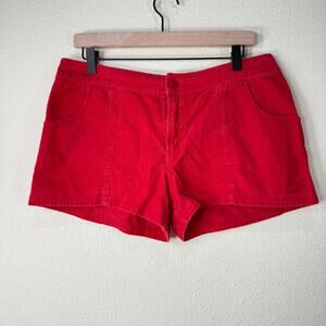 Vintage Y2k Red Corduroy Embroidered Surfer Shorts Whimsy Twee Mod Retro SoCal L